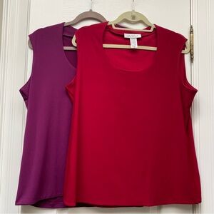 2 Laura Plus Sleeveless Tank Tops/ Camisoles